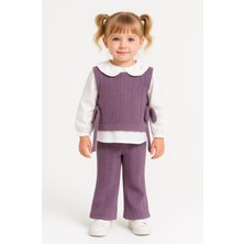 Gigi Giyim Yaka Dantel Detaylı Süveterli Kız Çocuk Takım