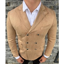 Sabri Zengin Erkek Süet Kruvaze Slim Fit Ceket