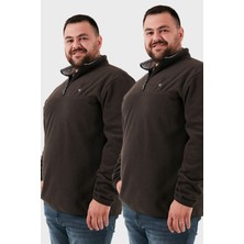 Buratti Regular Fit Anti-Pilling Büyük Beden Dik Yaka Kışlık Şardonlu 2'li Paket Polar Erkek POLAR 5906001BS2