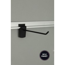 Modern Raf Kanallı Panoya Siyah Kanca 10 Cm-Siyah