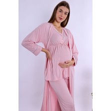 Effortt Pembe Sabahlıklı Hamile Lohusa Pijama Takımı