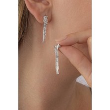 Gümüş Pazarım Su Yolu Kemerli 925 Ayar Gümüş Küpe