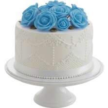 Pastry Planet Pasta Üstü Gül Süs 14 Adet Mavi Renk