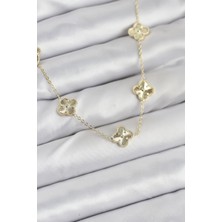 Claris Pirinç Gold Renk Yonca Kadın Kolye