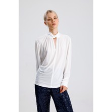 Sense Dekolte Yaka Detaylı Kadın Bluz | BLZ36367