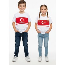 Kinderos Türk Bayraklı Basic Çocuk Tişört - 26Y 1453