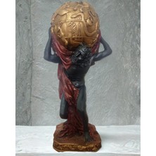 Büyük Boy Renkli Atlas Heykel Dekoratif Mitolojik Biblo 30 cm