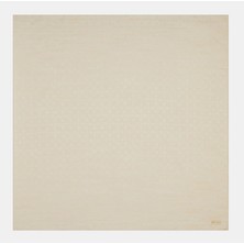 Vakko Monogram Pamuk Ipek Eşarp 40829-EKRU