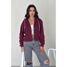 Noa Noa Kadın Kapüşonlu Düğmeli Gabardin Ceket – Sportif & Şehirli Stil