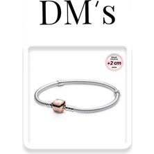 DM's Silver Rose Klips Düz Klasik Gümüş Bileklik