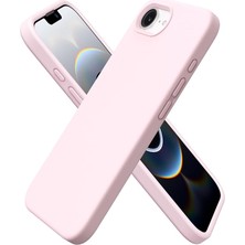 iPhone 16E Silikon Kılıf - Mag-Safe Uyumlu, Yumuşak Dokulu, Darbe Emici, Mikro Fiber Kaplama, Premium Koruma, Parmak Izi Tutmaz, Şık ve Hafif Tasarım - Soft Pembe