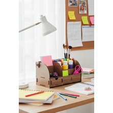 Simux Orbit 6 Gözlü, Çekmeceli Masaüstü Ahşap Organizer Kalemlik- Takı Makyaj Çok Amaçlı Organizer