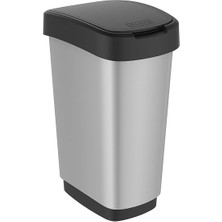 Swing Çöp Kutusu 50L Metalik Gri