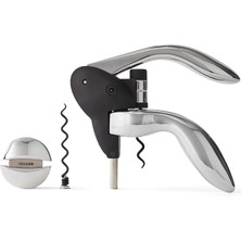 Mena Rise Tirbuşon Şarap Açacağı, Folyo Kesici ve Ekstra Spiral Dahil, Siyah