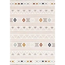 Aren Halı Olmedo Geometrik Multi Polyester Pamuk Tabanlı Makine Halısı