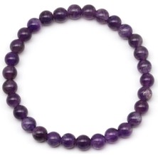 Taşmir Ametist Doğal Taş Bileklik 6 mm Küre Kesim
