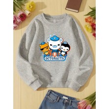 Punix Kids Punıx Kıds Octonauts Baskılı Yüksek Kalite Kışlık Kalın 3 Iplik Bisiklet Yaka Kız Çocuk Sweatshırt