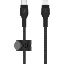 Macbookpro, Ipadpro, GALAXYS22, Ultra, Plus - Siyah Gibi Cihazlar Için Power Delivery Pd ile Hızlı Şarj Için Boostchargepro Flex Örgülü Usb-C - Usb-C Kablosu 1m Usb-If Onaylı