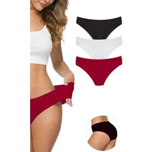 MELENERS 3 Adet Kadın Dikişsiz Lazer Kesim Esnek Iz Yapmayan Külot S5