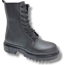 Şanzelize K-42-26 Anatomik Cilt Deri Fermuarlı Bağcıklı Postal Kadın Bot