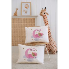 Lilabio %100 Pamuk Isme Özel 2li Ekru Bebek Yastık Kılıfı 35X45 Cm-Ayıcık