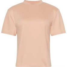 Calvin Klein Kadın Regular Fit Amblem Nakışlı Supima Pamuk T-Shirt - Somon