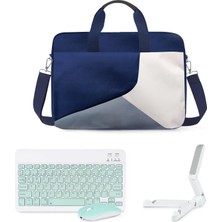 Microcase Samsung Galaxy Tab S10 Lite Için Macbook Çantası + Türkçe Bluetooth Klavye + Mouse + Tablet Standı Yeşil AL5162