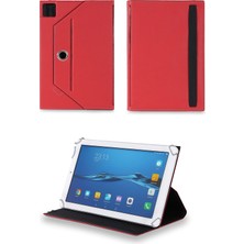 Velvoria Lenovo A7-50  A3500-F - 7"  Tablet Uyumlu Standlı Üniversal Kapaklı Kırmızı Tablet Kılıfı