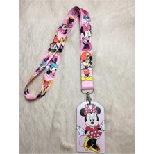 Hediyebum Pembe Minnie Mause Boyun Askısı ve Dik Kartlık