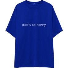 The Lucid Lab Don't Be Sorry Oversize Tişört - Mavi