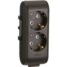 Mena Rise Multi-Let Siyah Ikili Priz Topraklı Çocuk Korumalı Klemensli