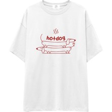 The Lucid Lab Hotdog Oversize Tişört - Beyaz