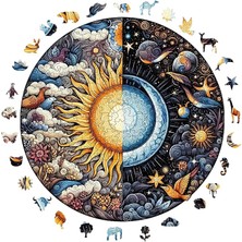 - Ahşap Puzzle Yetişkinler Için - Gün ve Gece Benzersiz Parçalı Puzzle - 252 Parça Ahşap Yapboz - Yapıştırıcı Folyo Dahil - Dekoratif Ahşap Puzzle - 29X29 cm - A1-05