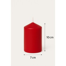 Silindir Mum 7X10CM Kırmızı