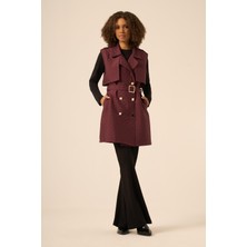 Ftz Women Bayan Kapitone Yelek  Mürdüm 31240