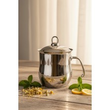 Paslanmaz Çelik 2 Litre Sütlük Sosluk 2 Parça Kapaklı