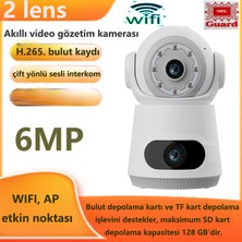 DOBEST CAMERA Fabrika Doğrudan Tedarik SQ003W yaz: 6 Megapiksel Çift Lensli WiFi Güvenlik Kamerası , Bulut Depolama ve TF Kart Depolamayı Destekler, İki Yönlü Ses,360°Dönen Lens
