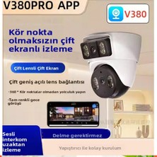 Çift Ekranlı Kablosuz Monitör Kamera, Tavana Monte Iç Mekan Kablosuz Wifi Mobil Uzaktan Erişim