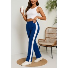 Arben Boutique Kadın Yüksek Bel Yan Şerit Detaylı Yırtmaçlı Viskon Iki Iplik Pantolon