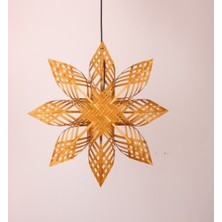 Mylamp Doğal Bambu Sarı Renkli Yıldız Avize 60X10 cm
