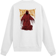 Colermi Sırt Baskılı Death Metal Karanlık Figür Sweatshirt