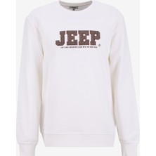 Jeep Bisiklet Yaka Nakışlı Ekru Erkek Sweatshırt J5WM-SWT7571