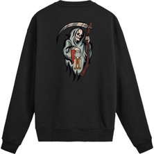 Colermi Sırt Baskılı Death Metal Iskelet Fenerli Sweatshirt