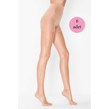 MELENERS 6 Adet Kadın Super Ince Mat 15 Den Külotlu Çorap Ten