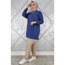 Pys Giyim Kadın Nervür Dikim Inci Kolye Detaylı Tesettür Tunik