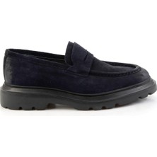 Bambi Lacivert Hakiki Deri Erkek Loafer Ayakkabı E01310113202