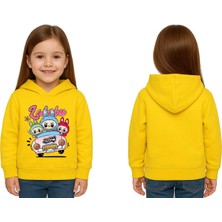Sedirli Unisex Labubu Baskılı Çocuk Swaetshirt Kapüşonlu 3 Iplik Şardonlu