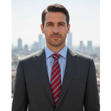 1001 Kravat Kalın Çizgili Kravat