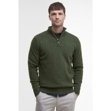 Barbour Essential Lambswool Half Zip Kazak OL54 Mıd Olıve