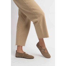 Stilbagshoes MİNDY YAN TOKA DETAYLI HAKİKİ DERİ KADIN BABET BEJ